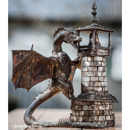 hand made steel dragon figures